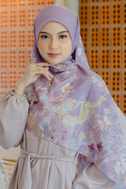 [ BUY 3 GET 1 FREE HIJAB ] Verbena - Scarf Square Premium Polycotton XL - Mangostine - VJ26.10