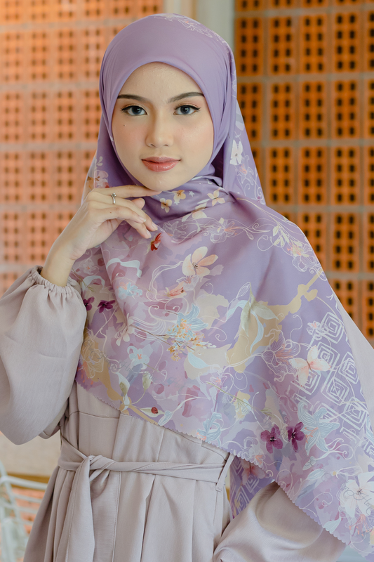 [ BUY 3 GET 1 FREE HIJAB ] Verbena - Scarf Square Premium Polycotton XL - Mangostine - VJ26.10