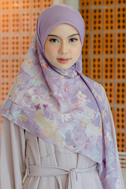 [ BUY 3 GET 1 FREE HIJAB ] Verbena - Scarf Square Premium Polycotton XL - Mangostine - VJ26.10