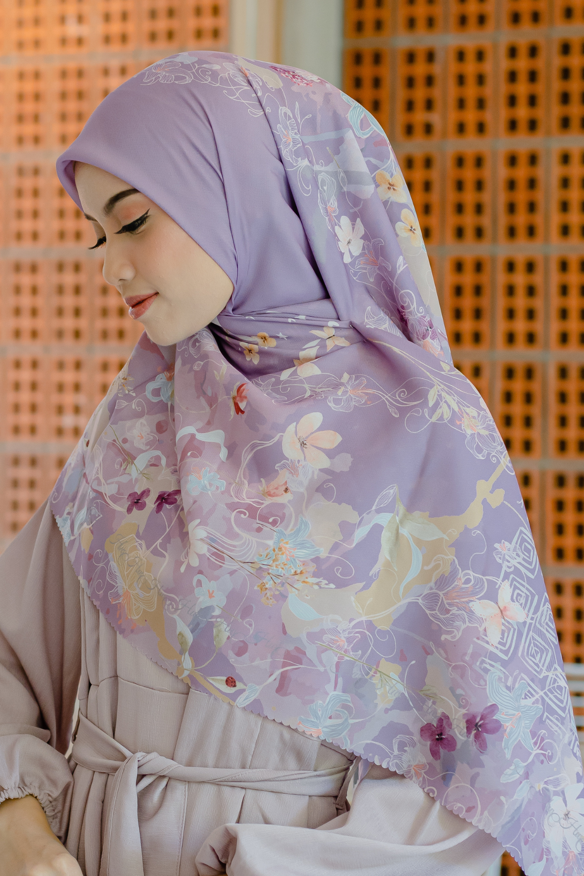 Verbena - Scarf Square Premium Polycotton XL - Mangostine - VJ26.10