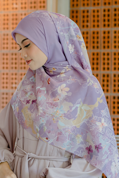 [ BUY 3 GET 1 FREE HIJAB ] Verbena - Scarf Square Premium Polycotton XL - Mangostine - VJ26.10
