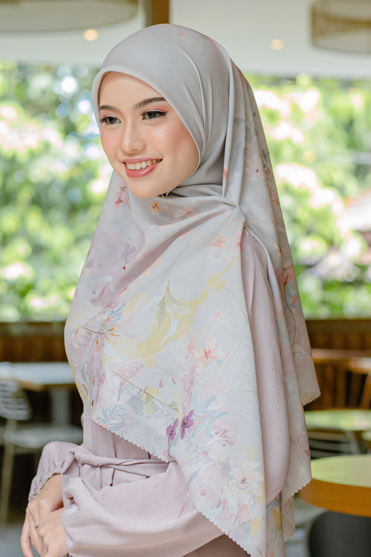 Verbena - Scarf Square Premium Polycotton XL - Hazel - VJ26.11