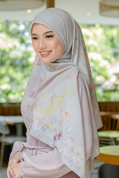 [ BUY 3 GET 1 FREE HIJAB ] Verbena - Scarf Square Premium Polycotton XL - Hazel - VJ26.11