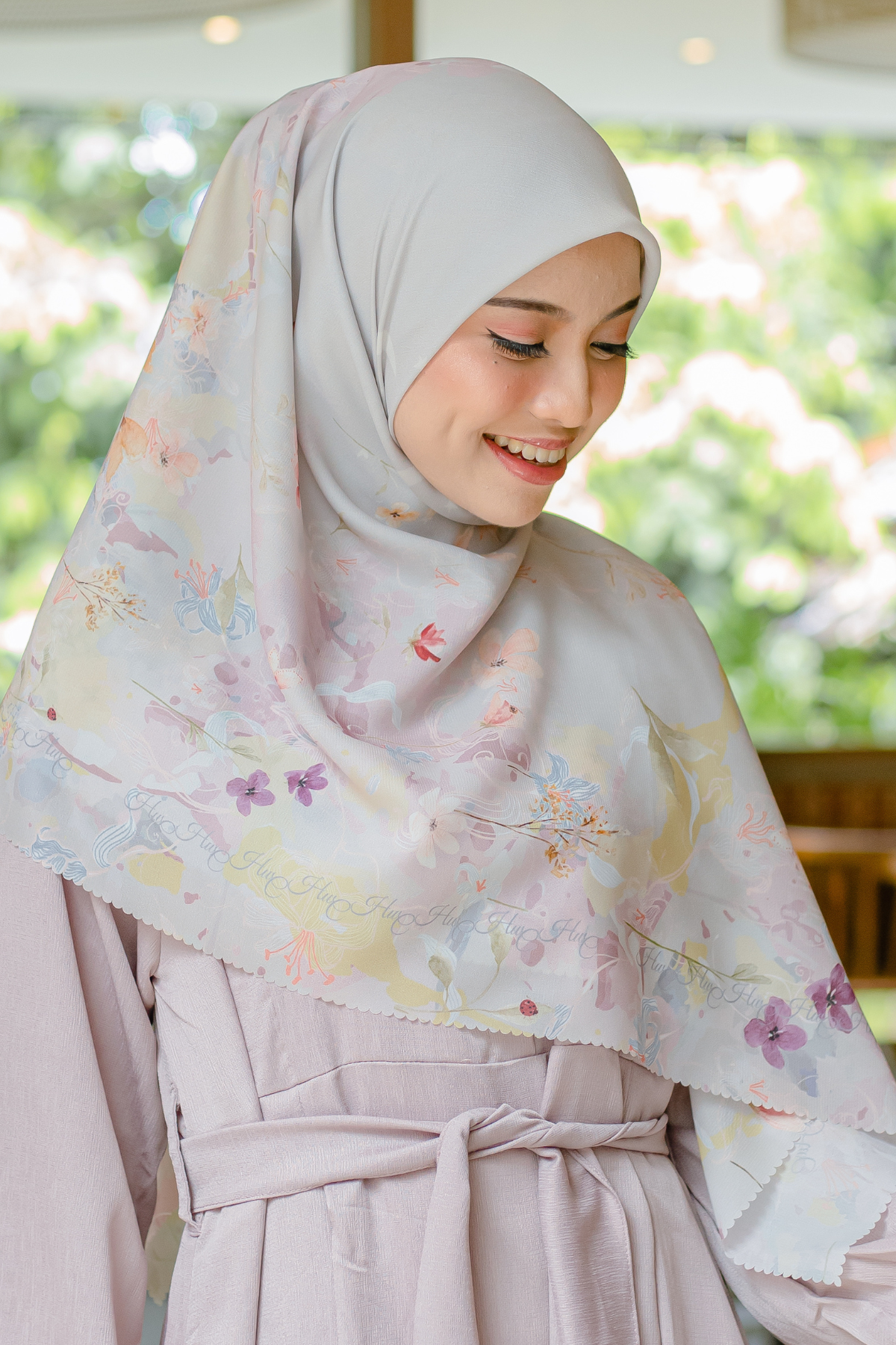 [ BUY 3 GET 1 FREE HIJAB ] Verbena - Scarf Square Premium Polycotton XL - Hazel - VJ26.11