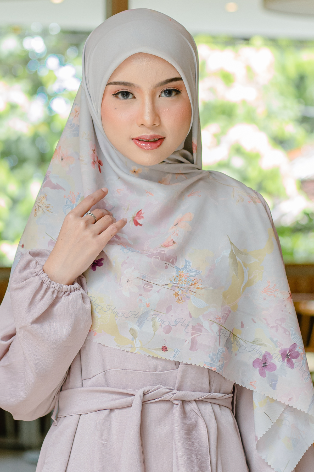 Verbena - Scarf Square Premium Polycotton XL - Hazel - VJ26.11