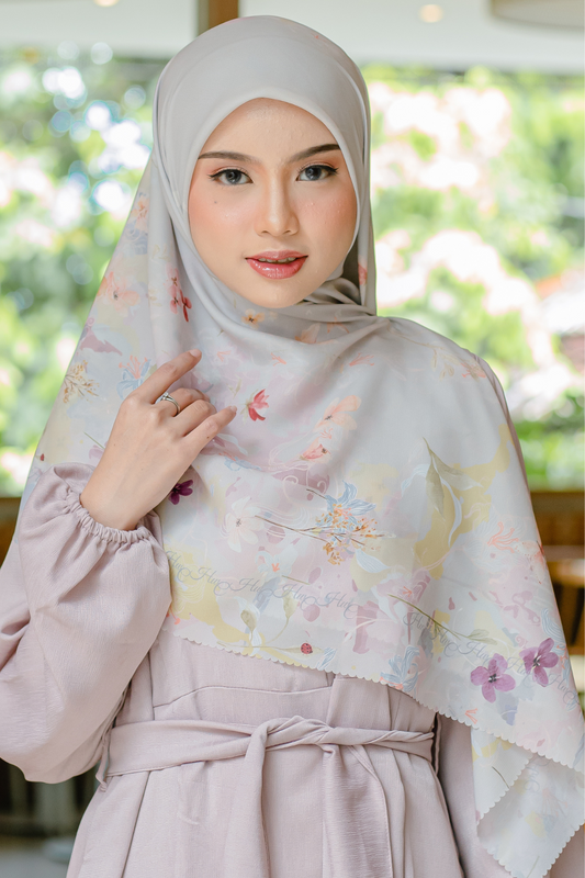 [ BUY 3 GET 1 FREE HIJAB ] Verbena - Scarf Square Premium Polycotton XL - Hazel - VJ26.11