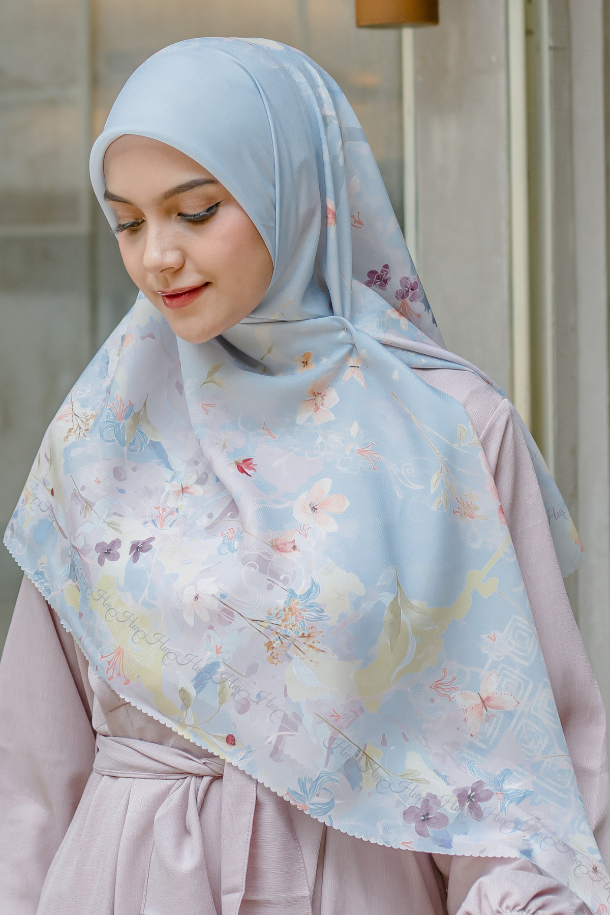 Verbena - Scarf Square Premium Polycotton XL -  Grey - VJ26.12