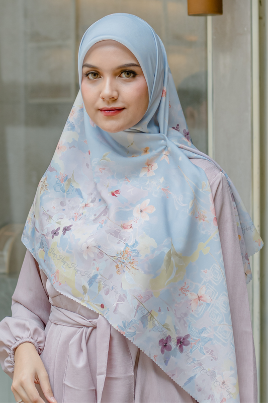 [ BUY 3 GET 1 FREE HIJAB ] Verbena - Scarf Square Premium Polycotton XL -  Grey - VJ26.12