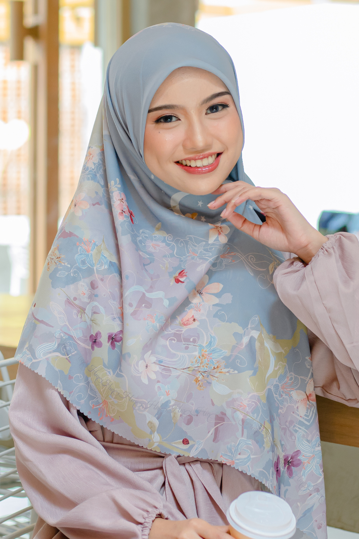 [ BUY 3 GET 1 FREE HIJAB ] Verbena - Scarf Square Premium Polycotton XL - Ash Grey - VJ26.15