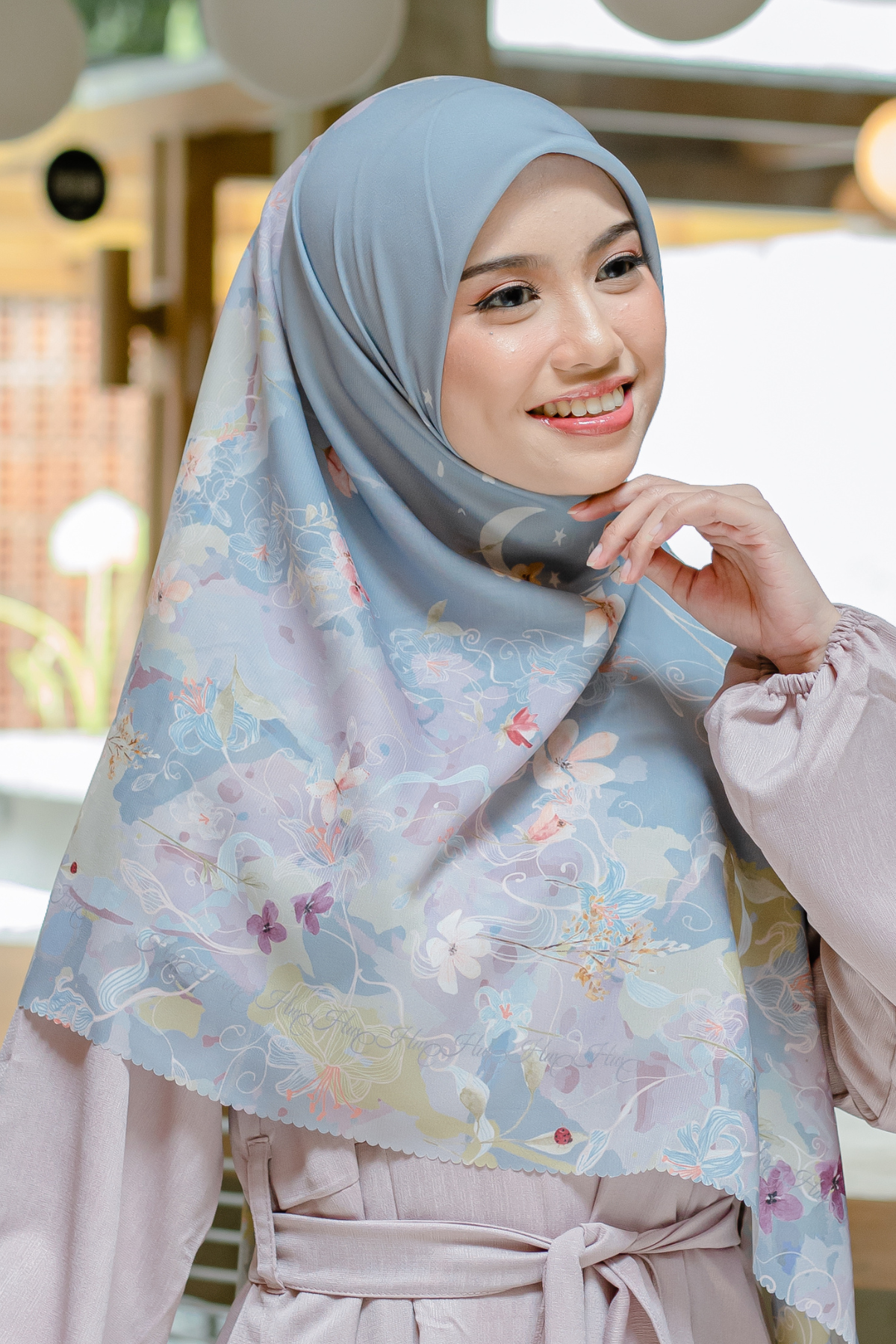 Verbena - Scarf Square Premium Polycotton XL - Ash Grey - VJ26.15