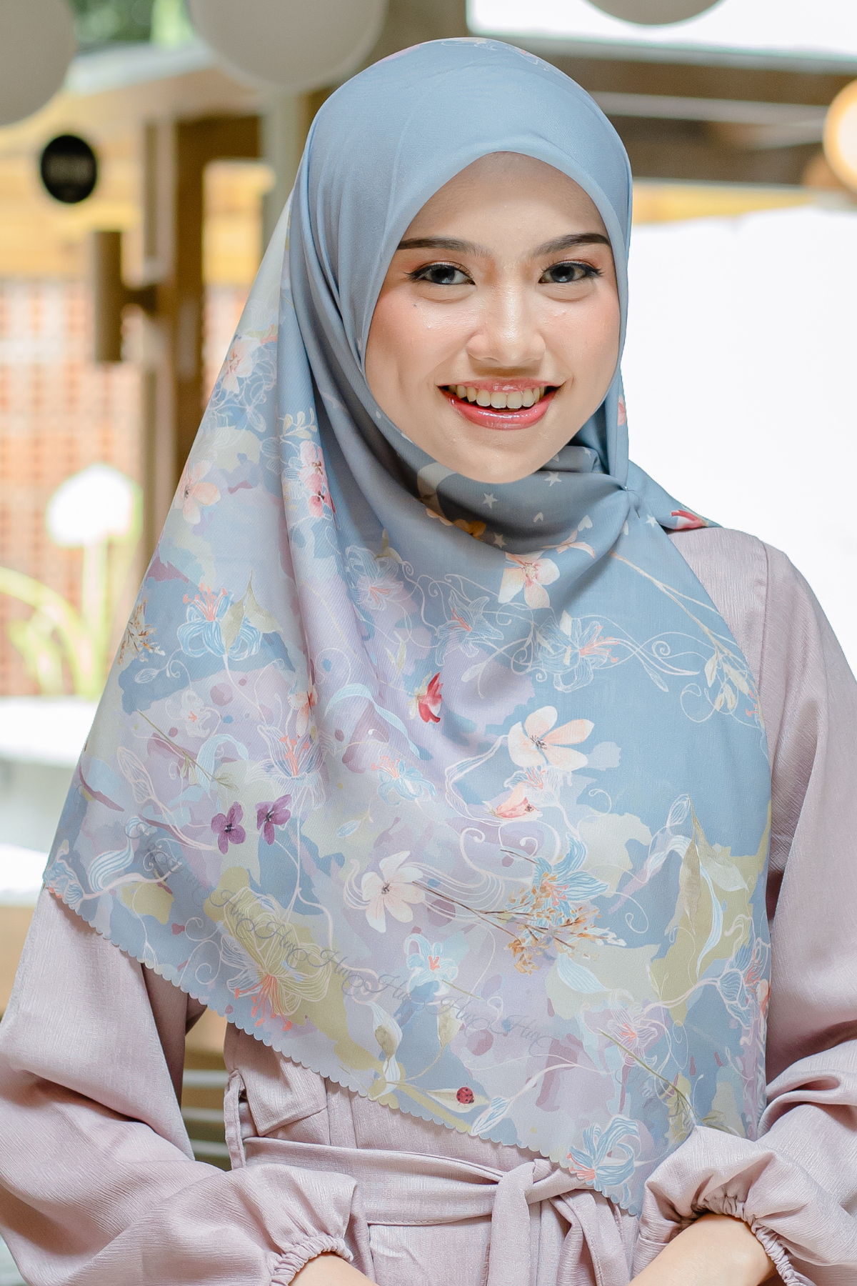 Verbena - Scarf Square Premium Polycotton XL - Ash Grey - VJ26.15