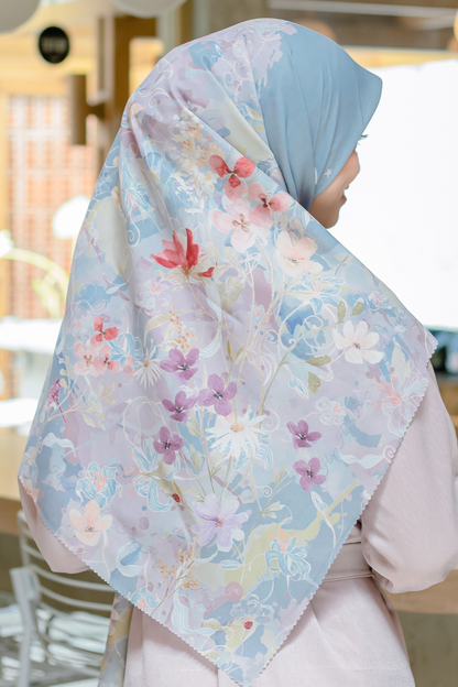 [ BUY 3 GET 1 FREE HIJAB ] Verbena - Scarf Square Premium Polycotton XL - Ash Grey - VJ26.15