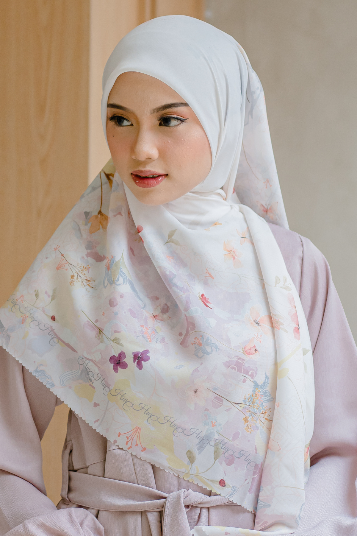 Verbena - Scarf Square Premium Polycotton XL - Snow White - VJ26.4