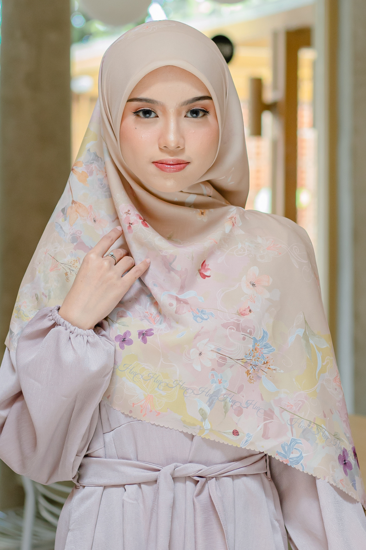 [ BUY 3 GET 1 FREE HIJAB ] Verbena - Scarf Square Premium Polycotton XL - Sand - VJ26.5