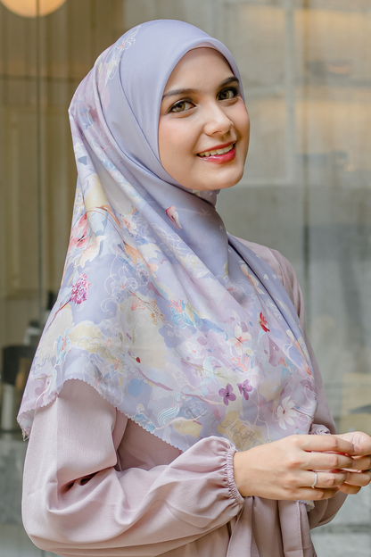 [ BUY 3 GET 1 FREE HIJAB ] Verbena - Scarf Square Premium Polycotton XL - Purple - VJ26.6
