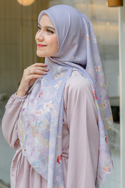 [ BUY 3 GET 1 FREE HIJAB ] Verbena - Scarf Square Premium Polycotton XL - Purple - VJ26.6