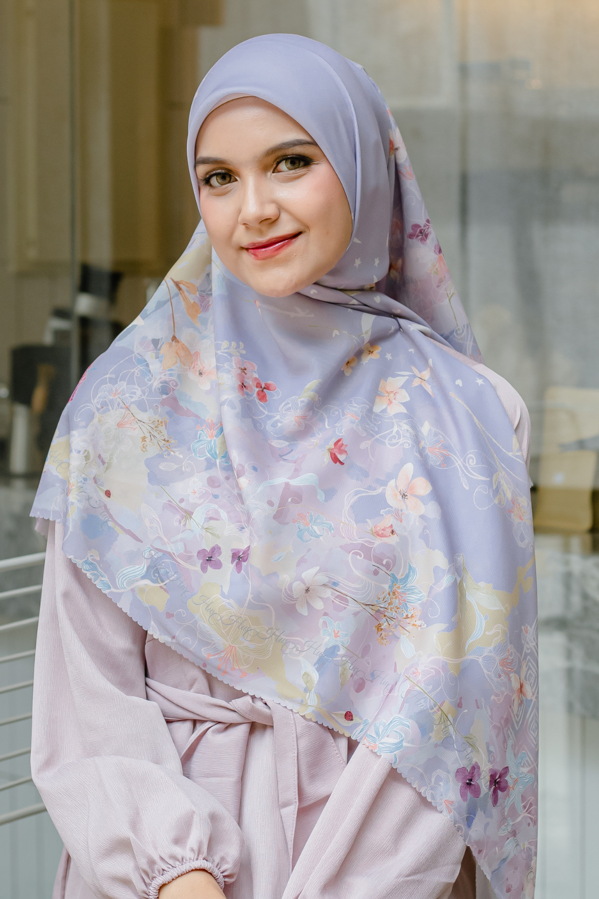 Verbena - Scarf Square Premium Polycotton XL - Purple - VJ26.6