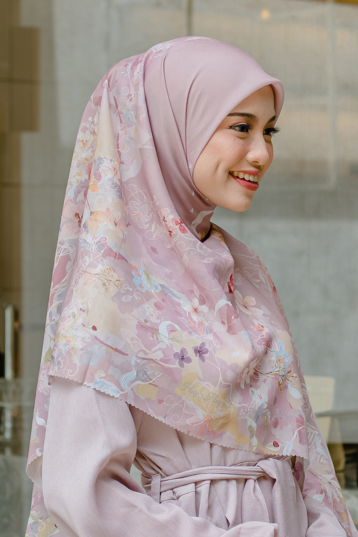 [ BUY 3 GET 1 FREE HIJAB ] Verbena - Scarf Square Premium Polycotton XL - Pink - VJ26.7