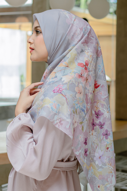 [ BUY 3 GET 1 FREE HIJAB ] Verbena - Scarf Square Premium Polycotton XL - Mauvy - VJ26.9