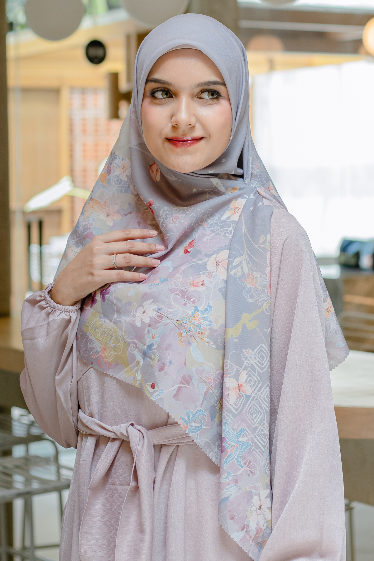 [ BUY 3 GET 1 FREE HIJAB ] Verbena - Scarf Square Premium Polycotton XL - Mauvy - VJ26.9