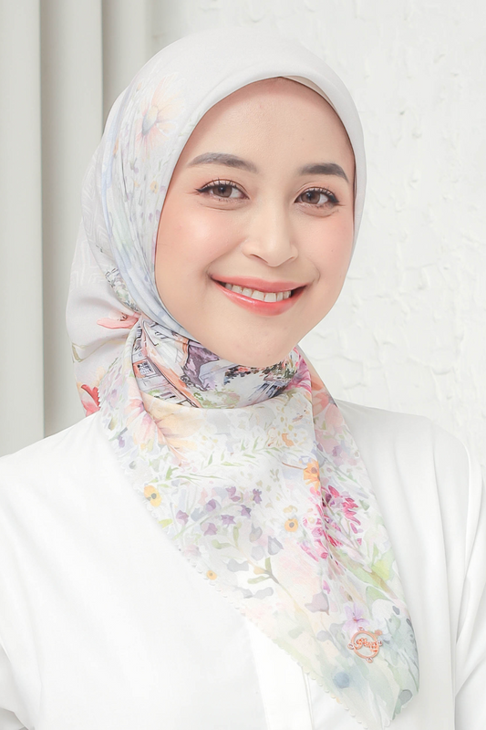[ BUY 3 GET 1 FREE HIJAB ] Verbena - Scarf Square British Voal -  Hazel - VR26.11