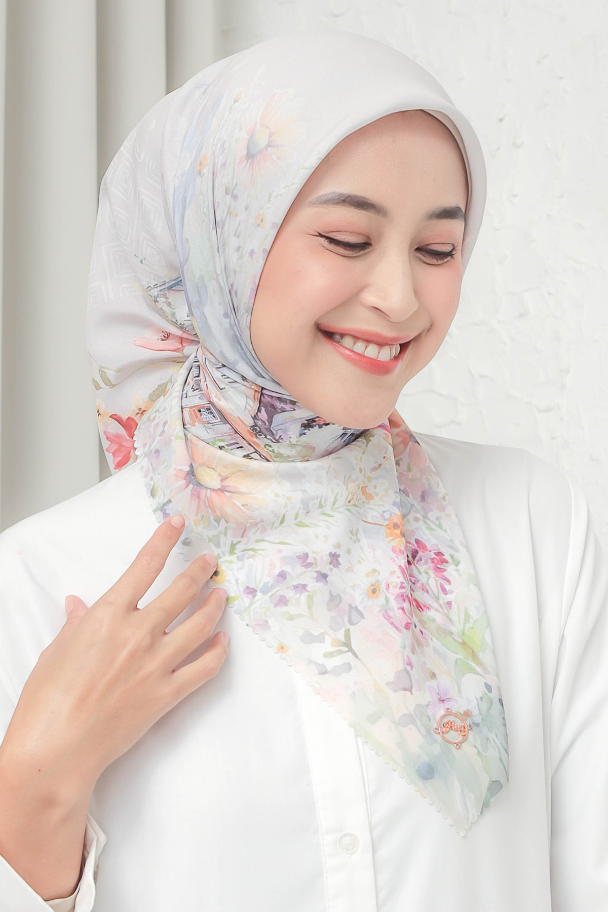 [ BUY 3 GET 1 FREE HIJAB ] Verbena - Scarf Square British Voal -  Hazel - VR26.11