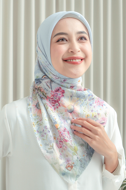 [ BUY 3 GET 1 FREE HIJAB ] Verbena - Scarf Square British Voal - Grey - VR26.12