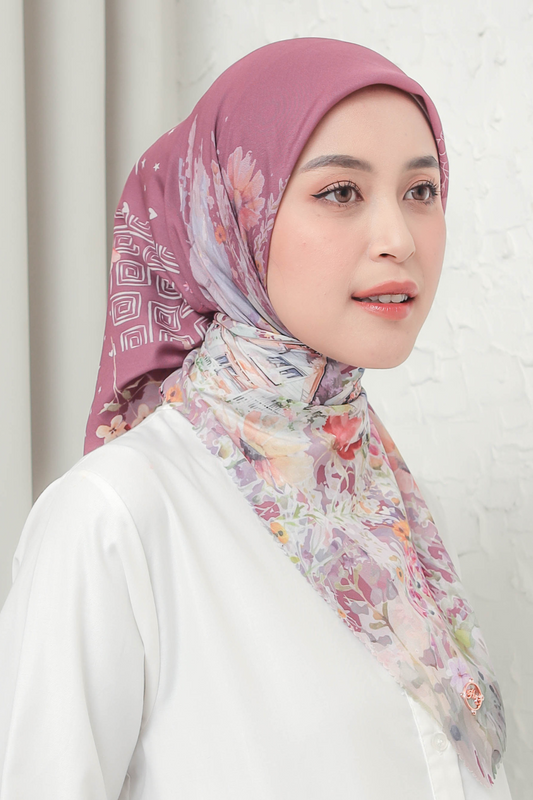 [ BUY 3 GET 1 FREE HIJAB ] Verbena - Scarf Square British Voal - Maroon - VR26.3