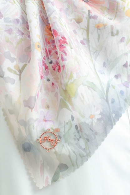 [ BUY 3 GET 1 FREE HIJAB ] Verbena - Scarf Square British Voal - Pink - VR26. 7