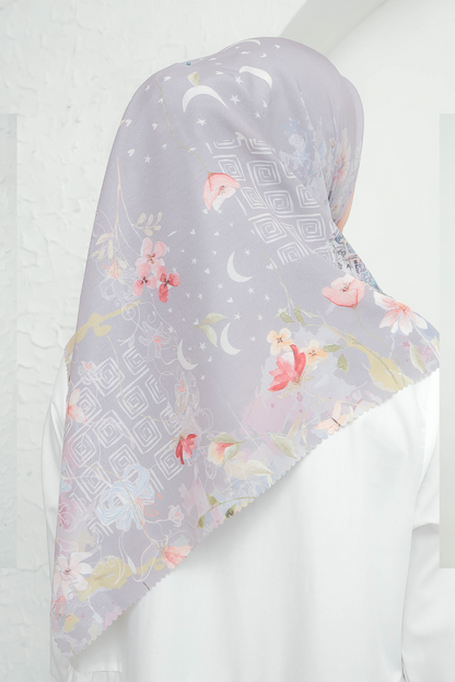 [ BUY 3 GET 1 FREE HIJAB ] Verbena - Scarf Square British Voal - Mauvy - VR26.9