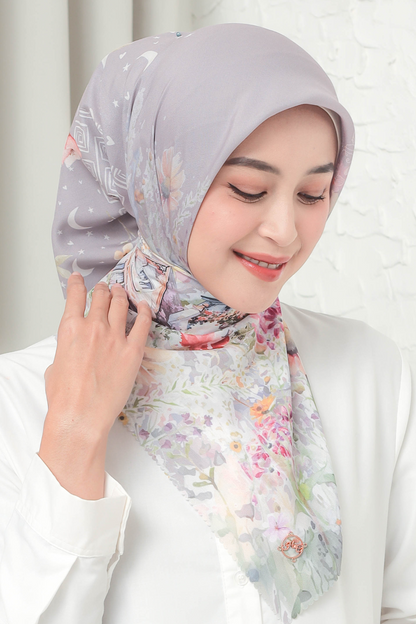 [ BUY 3 GET 1 FREE HIJAB ] Verbena - Scarf Square British Voal - Mauvy - VR26.9