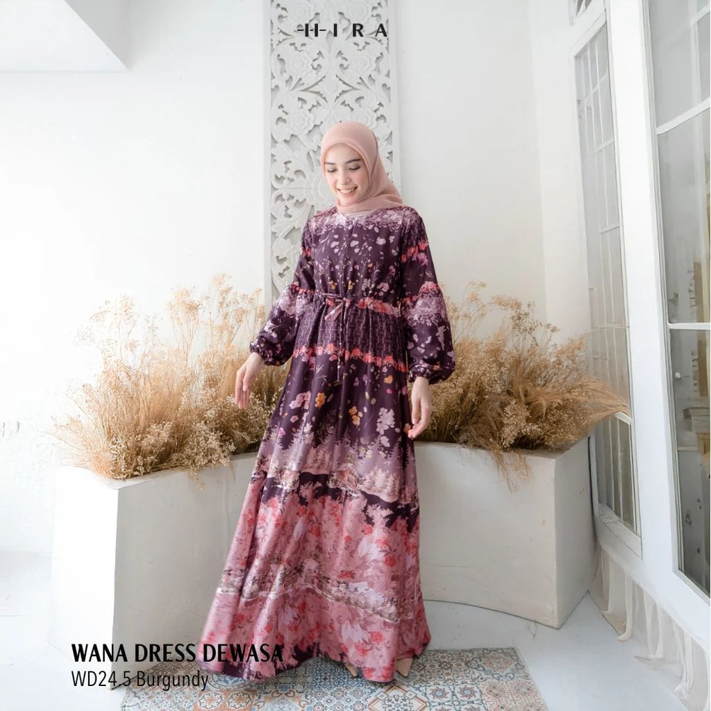 Wana Dress Family Set | Sarimbit Lebaran - WD24.5 - Burgundy