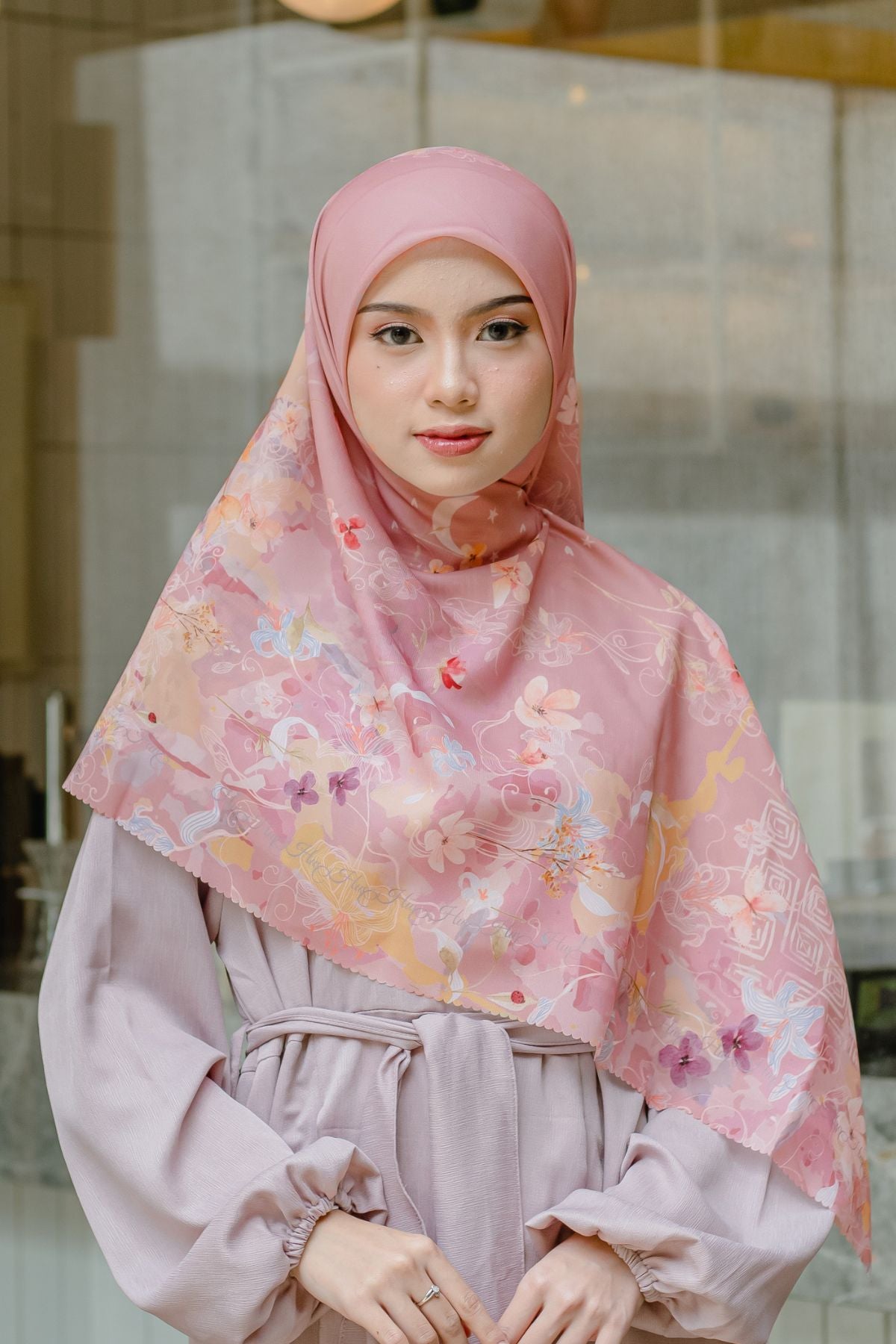 Verbena Scarf Polycotton XL - Pink