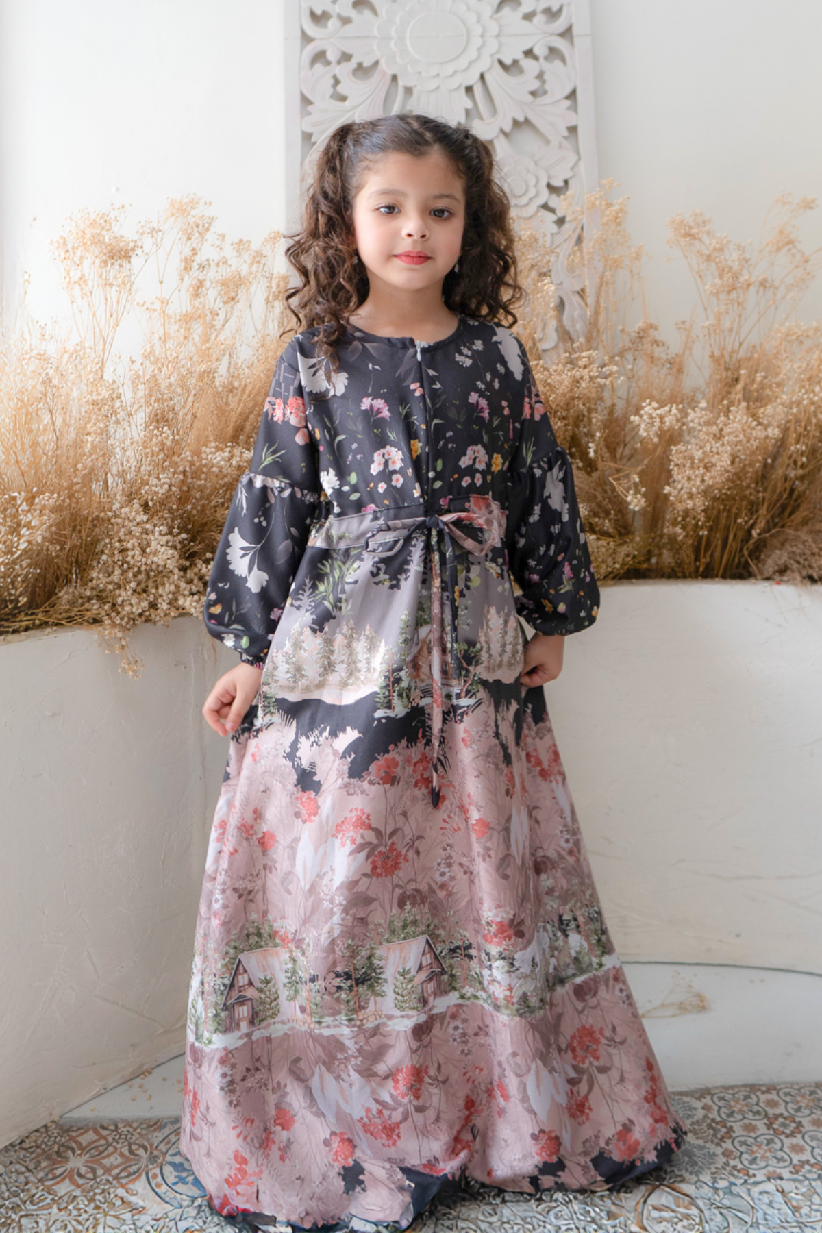 Wana Dress Anak Family Set | Sarimbit Lebaran - WN24.1 - Black