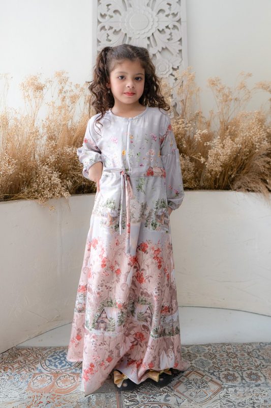 Wana Dress Anak Family Set | Sarimbit Lebaran - WN24.2 - Grey