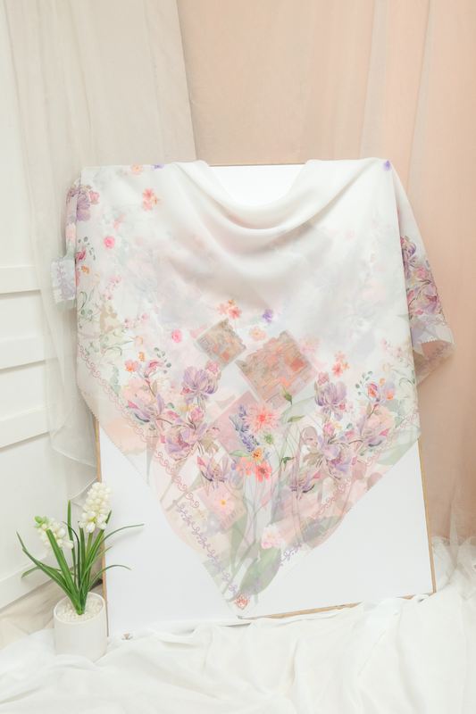 Leaf Kafa Scarf - KF30.11 VK30.11 JF30.11 White