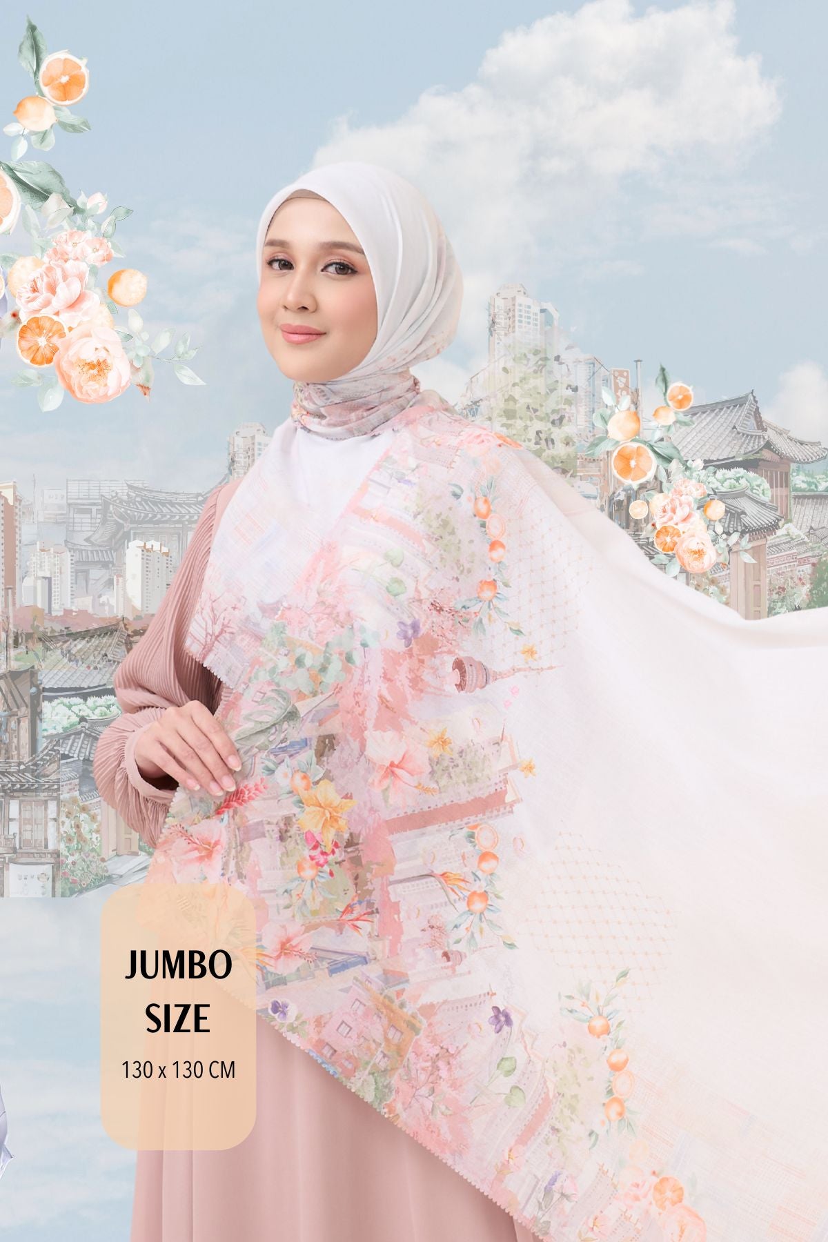 [ BUY 3 GET 1 FREE HIJAB ] Tangerine Scarf Jumbo - TJ16.4 Winter White