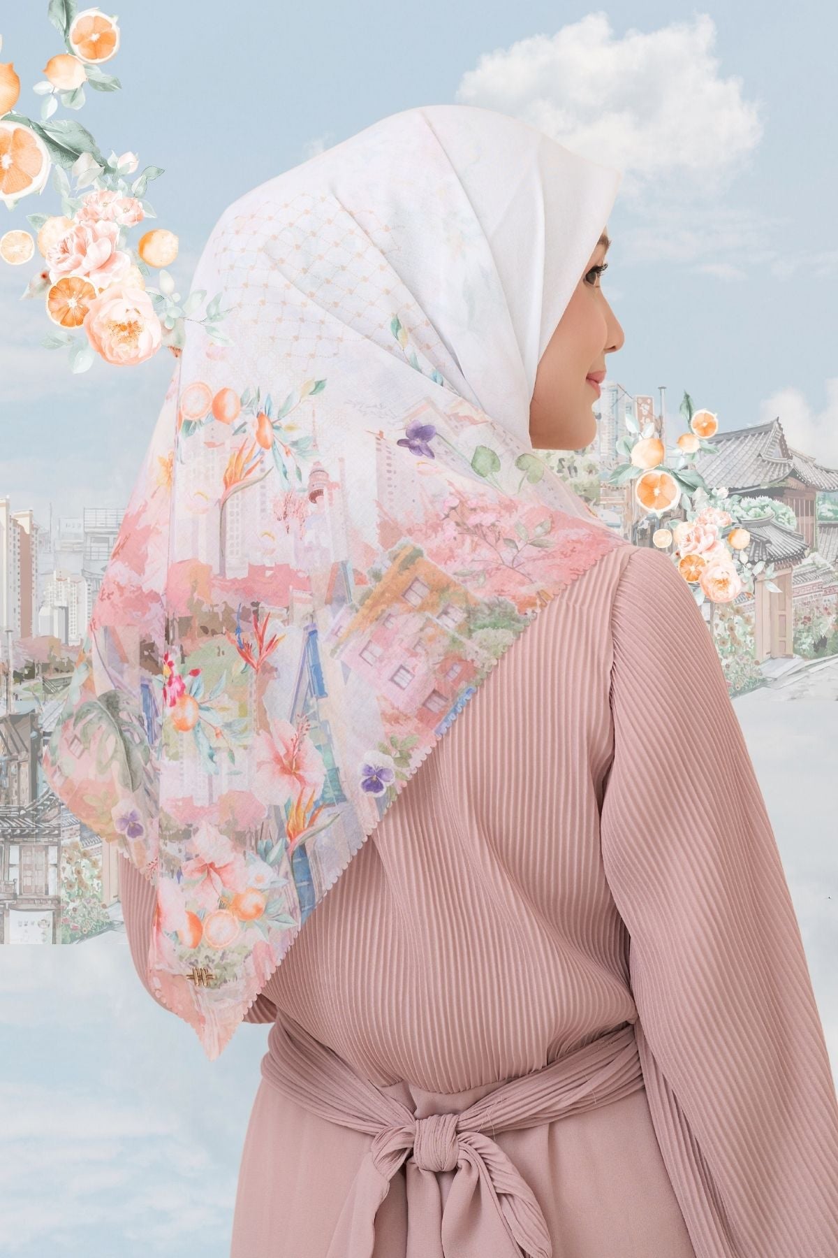 [ BUY 3 GET 1 FREE HIJAB ] Tangerine Scarf - ST16.4 TV16.4 TJ16.4 Winter White