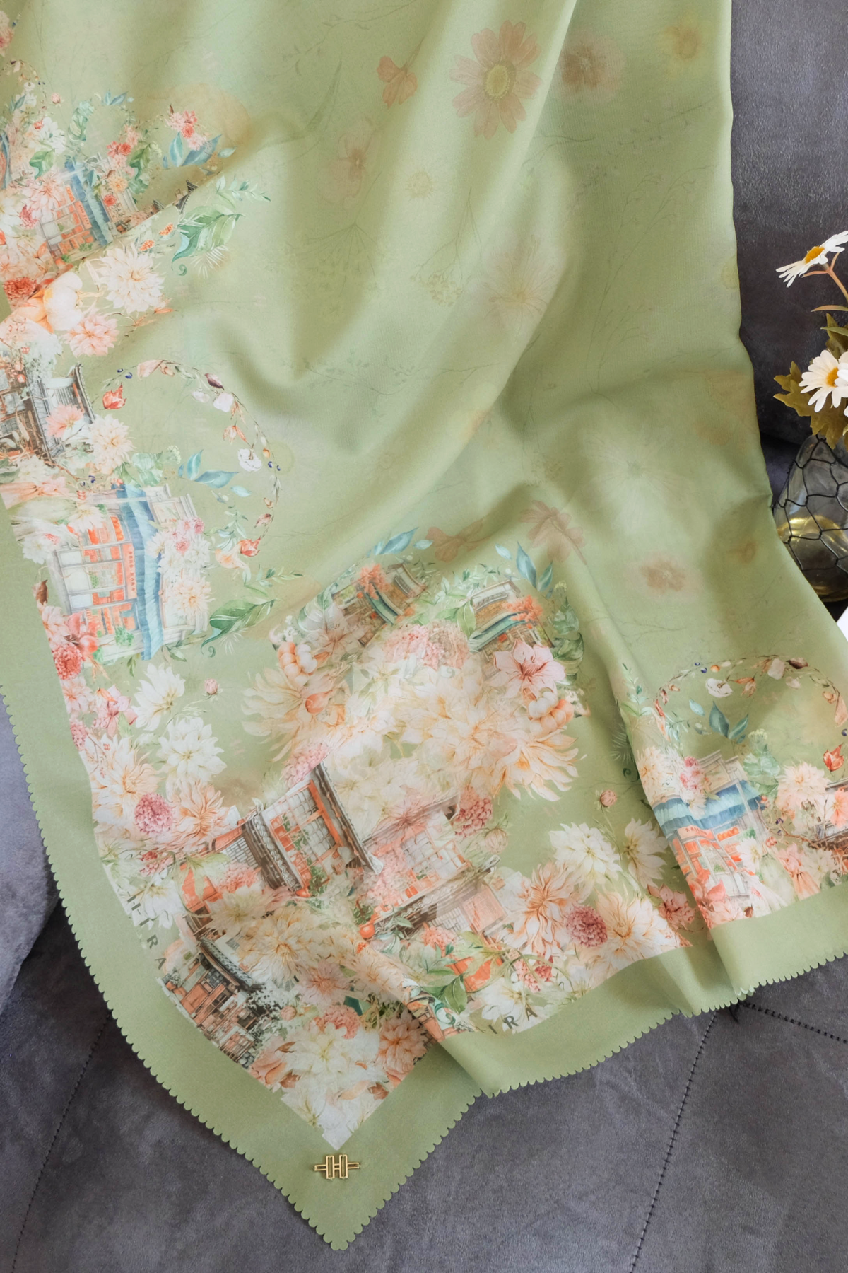 [ BUY 3 GET 1 FREE HIJAB ] Ohayo Scarf - Yasai Green