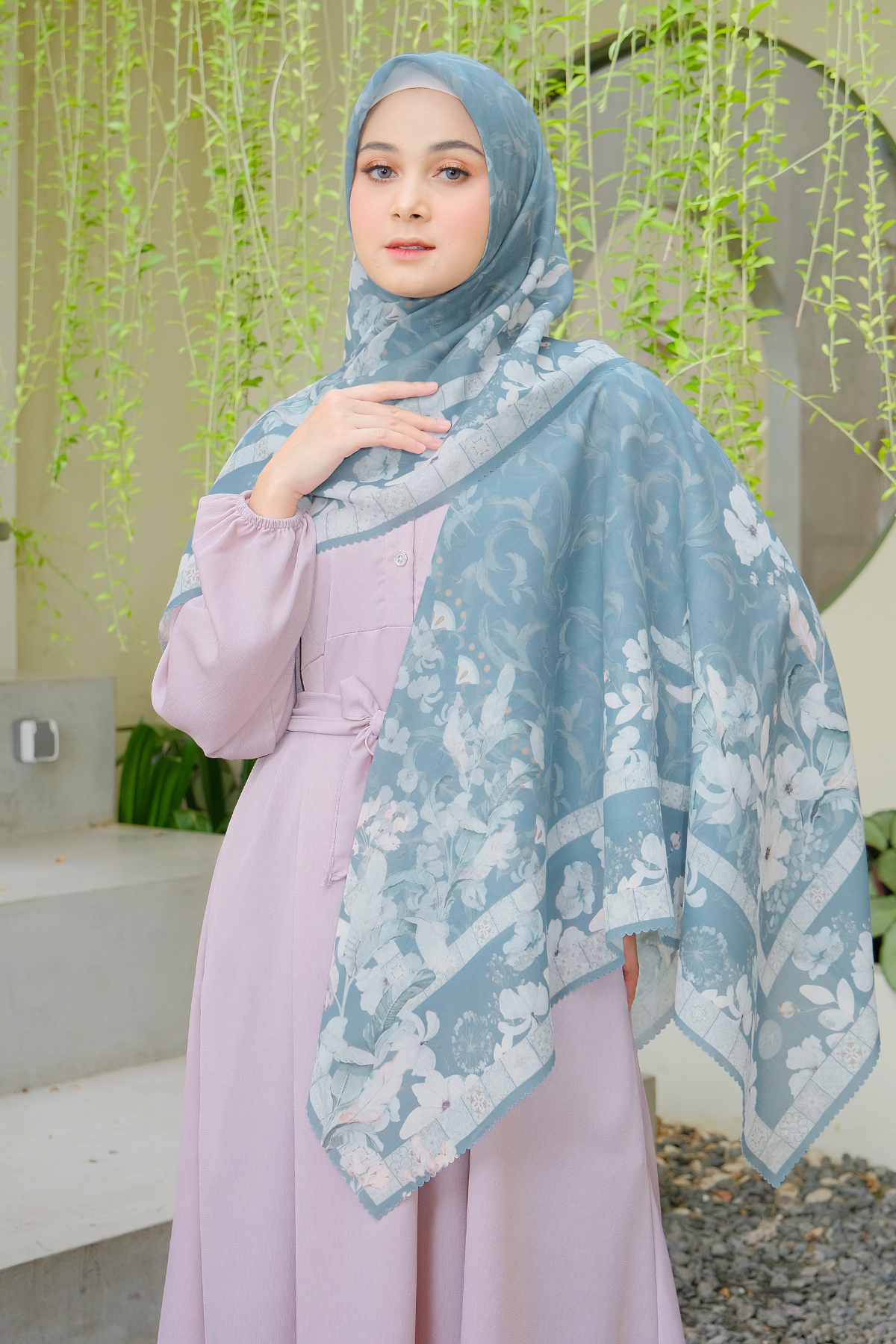 Zalya - Scarf Square Icy Voal - Shadow Grey - ZY25.10