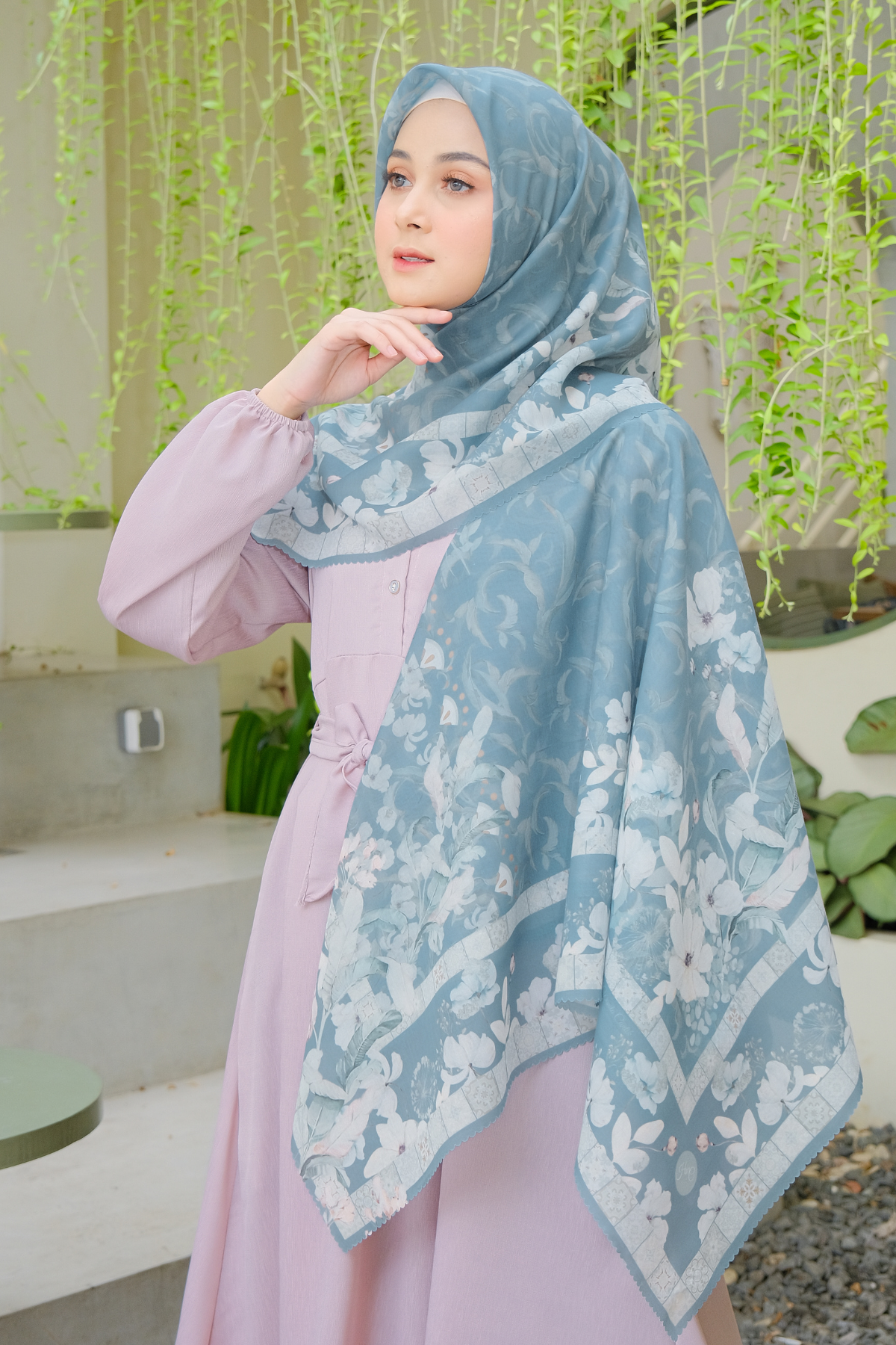 Zalya - Scarf Square Icy Voal - Shadow Grey - ZY25.10