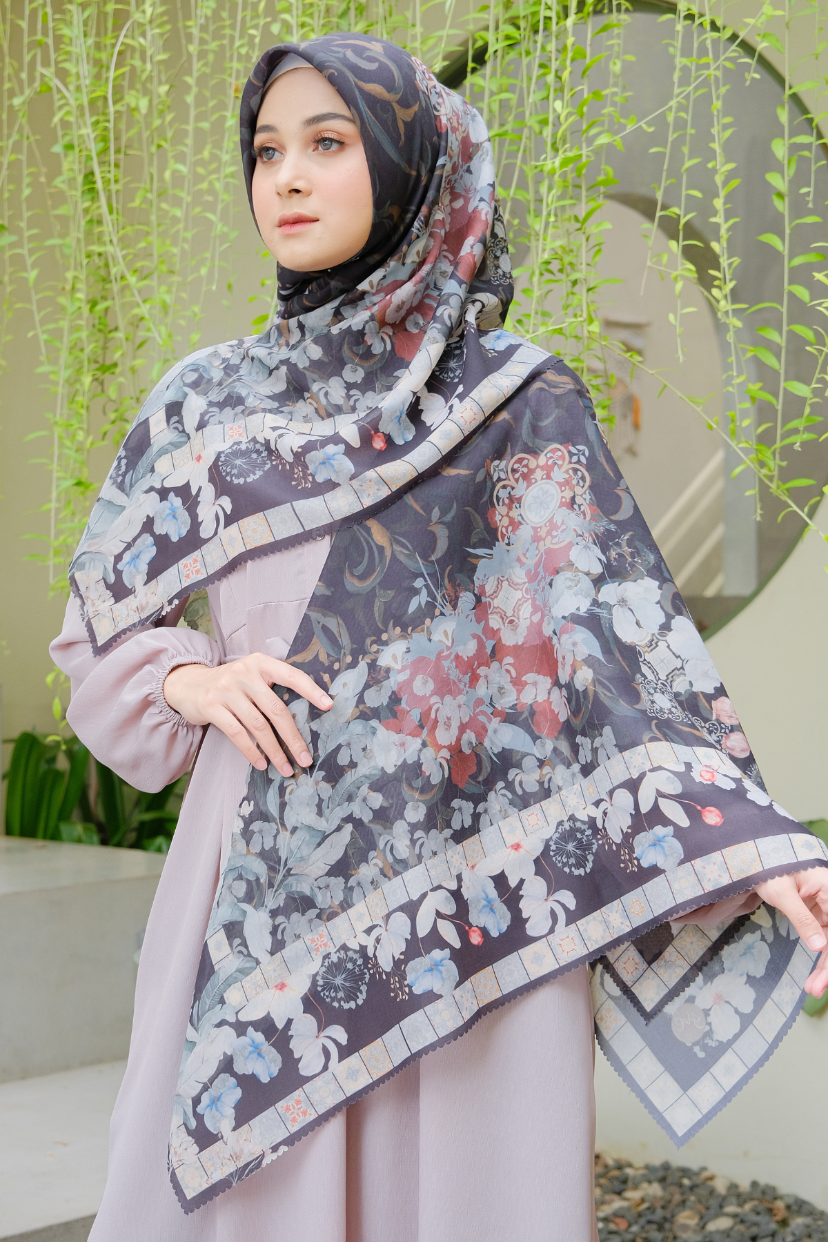 Zalya - Scarf Square Icy Voal - Black - ZY25.1