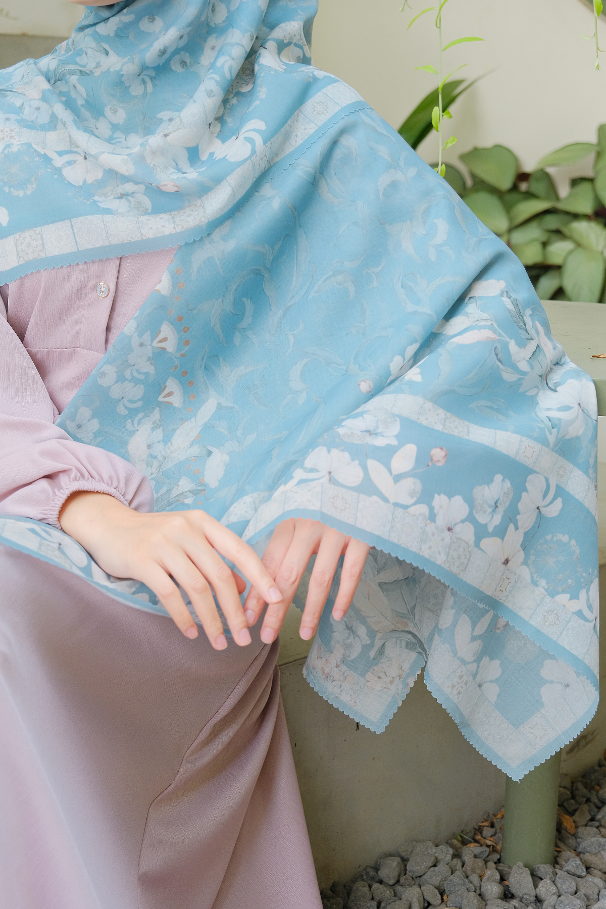 Zalya - Scarf Square Icy Voal - Blue - ZY25.3