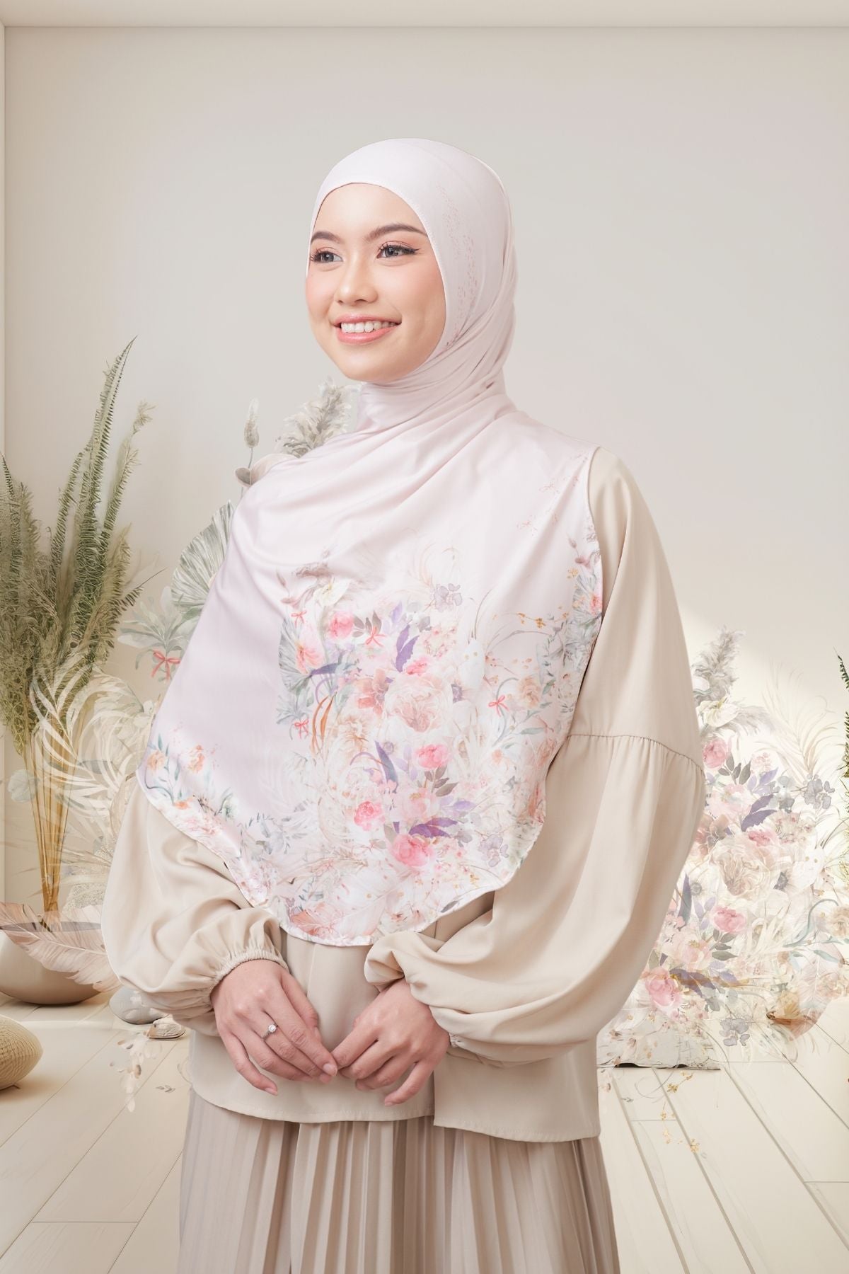 [ BUY 3 GET 1 FREE HIJAB ] Runa Emily - RE46.10 Cream