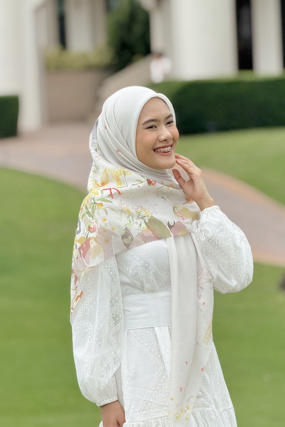 Daffodil - Scarf Square Premium Polycotton XL - Creamy - JD14.2