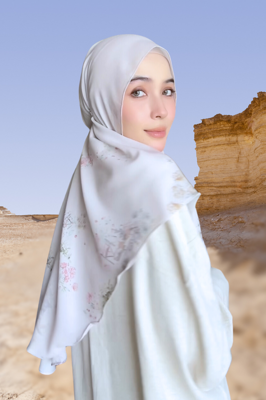 🔥SALE [ BUY 3 GET 1 FREE ] Hijab Instan Baiti Camellia - BC44.9 Gracious Grey