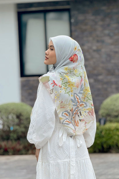 Daffodil - Scarf Square Premium Polycotton XL - Grey - JD14.5