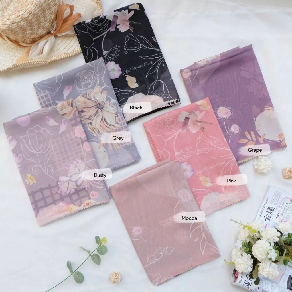 [DISKON AMBYAR] Last Stock Scarf Motif Hijabwanitacantik Series Hijab Kerudung Printing Motif