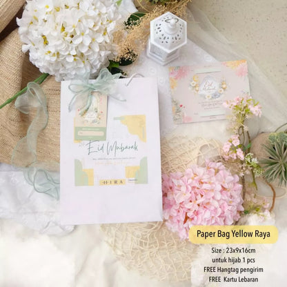 HIRA [Box Packing Saja ] Hampers Bingkisan Parcel Raya Idul Fitri Lebaran Leather Pouch Kantong Tas