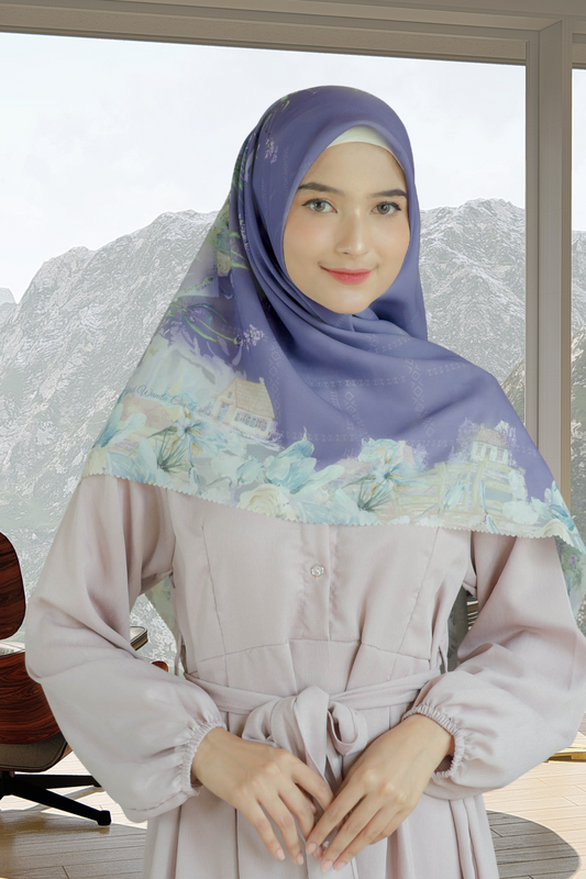 Lavender JUMBO - Scarf Square Premium Polycotton XL | Denim - LJ57.16